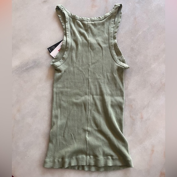 Redone ribbed tank - basil color - Picture 2 of 2